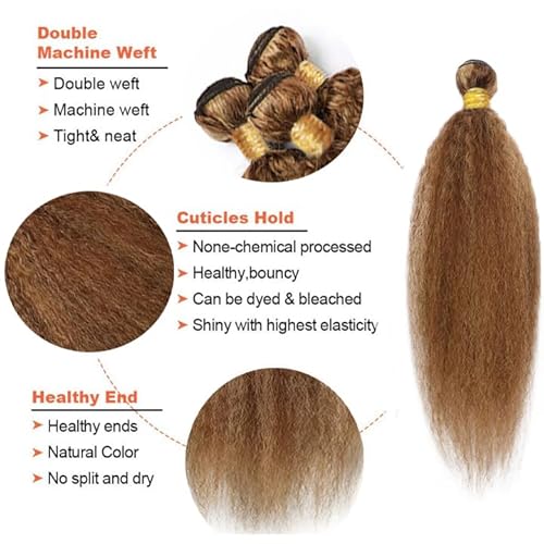 P427 Highlight Blonde Bundles Human Hair Brown Kinky Straight 3 Bundles 20 20 20 Inch Unprocessed Brazilian Virgin Remy Honey Blonde Bundle Human Hair Extensions