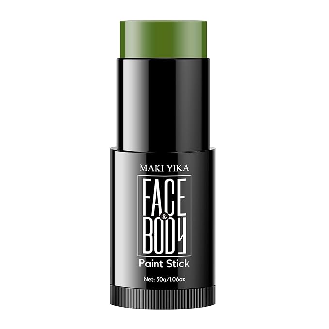 Green Lip Stick, Eye Black Lipsticks for For Ghost Skeleton Halloween Costume Cosplay (Green)