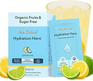 Feel Goods Hydration Hero, 1,000mg Electrolytes Powder, Sugar Free, Magnesium, Organic Aloe Vera, L Theanine, Vitamin C & ...