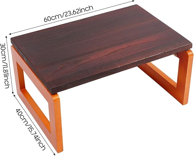 cutooio Foldable Coffee Table, Japanese Coffee Table, Portable Low Picnic Table, for bedrooms, beds, Study Rooms, Tea Rooms, 23.6''x 15.7''x 11.8''