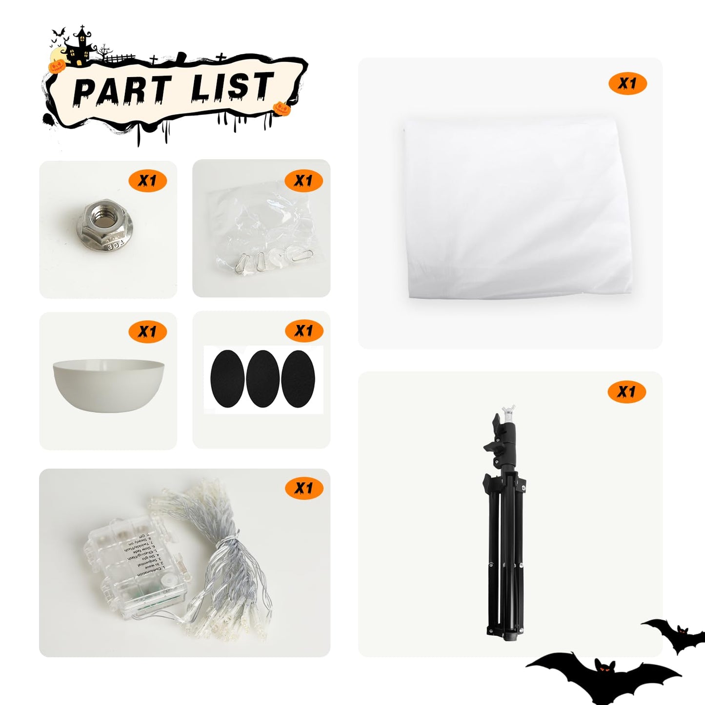 Halloween Decorations 32'' Light-Up Ghost Candy Bowl Stand Large Ghost Decor Cute Trick or Treat Candy Holder