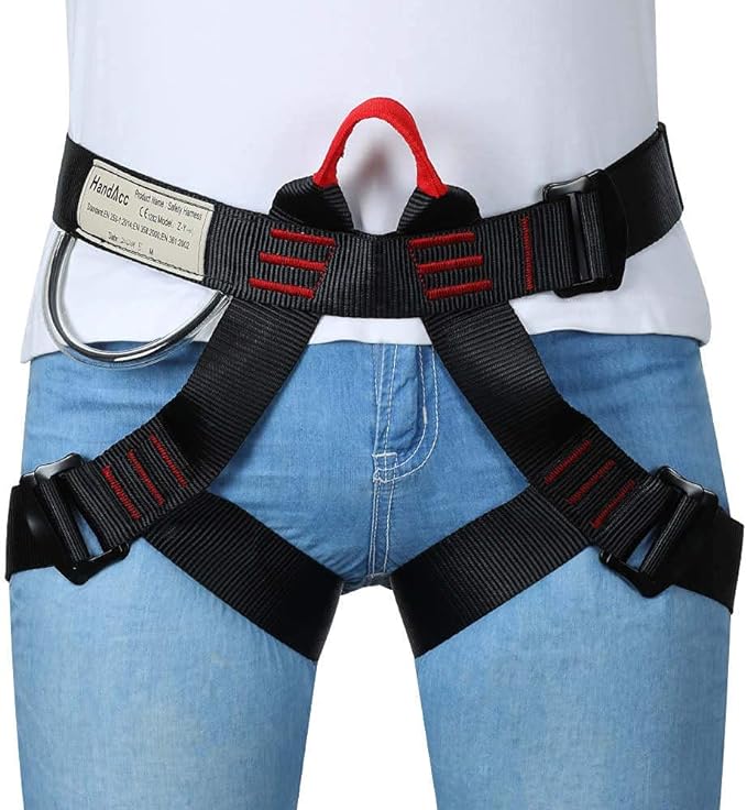 HandAcc Climbing belts, Safe Seat Belts for Tree Climbing Outdoor Training Caving Rock Climbing Rappelling Equip - Half Bo...