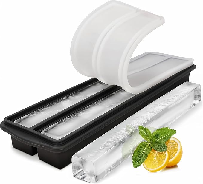 Ksestor Large Ice Cube Tray – 15.7" x 4.6" Ice Core for Beverage Dispenser – Easy Release, BPA-Free, Odor-Resistant - Drin...