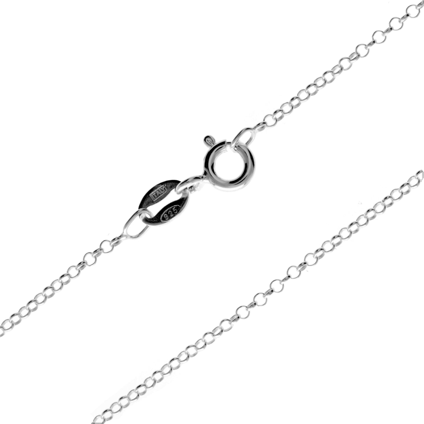 SilverAmber Jewellery UK - 925 Sterling Silver Delicate Italian Belcher-Rolo 1.62 mm Thin Chain Necklace - 20 - GCH00620
