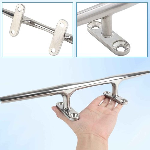 VEITHI Boat Cleats Dock Cleats 15 inch 316 Stainless Steel, Large Boat Dock Cleats Open Base, Boat Cleat Marine Cleats with Hardware, Rope Cleat for Boat/Yacht/Deck/Nautical Decor (2 Pack)