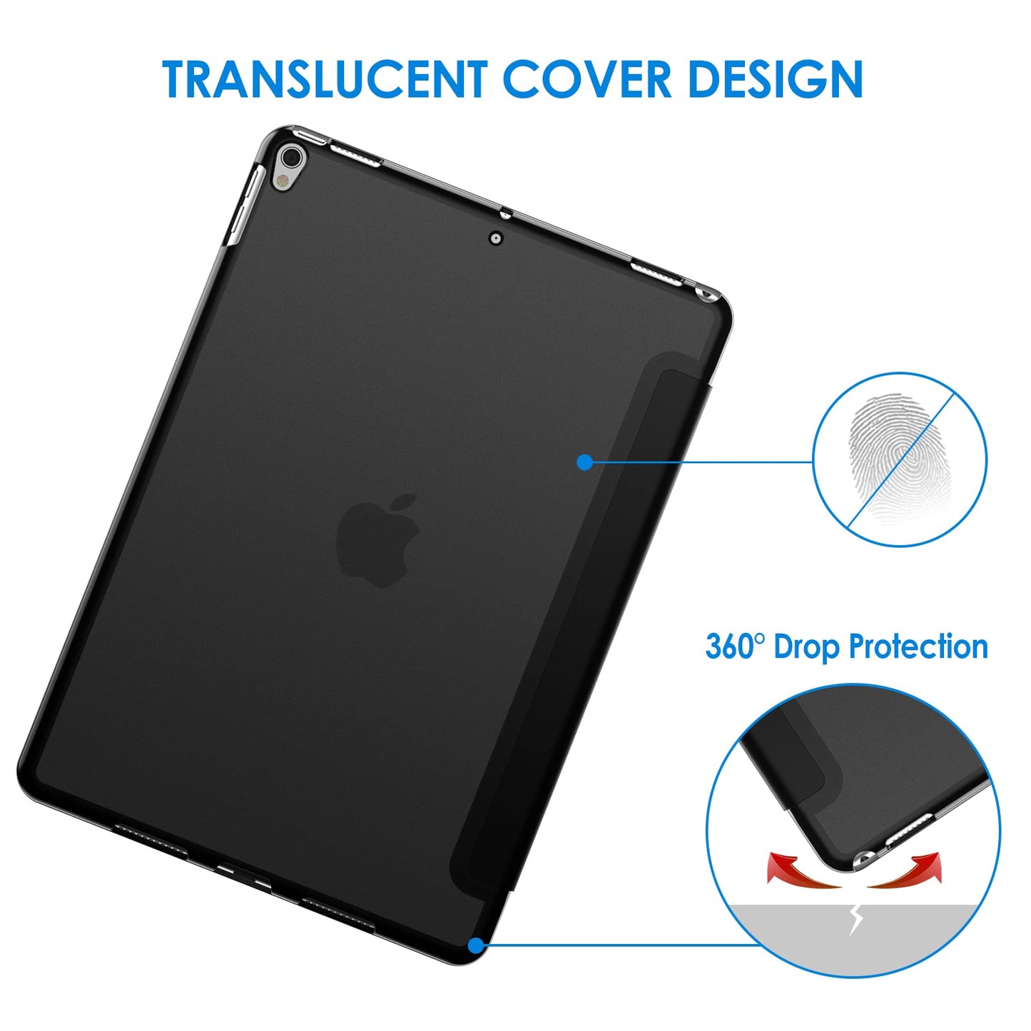 Jetech Case For Ipad Pro 10.5-Inch And Ipad Air 3 (10.5-Inch 2019, 3Rd Generation), Smart Cover Auto Wake/Sleep Cover (Black)