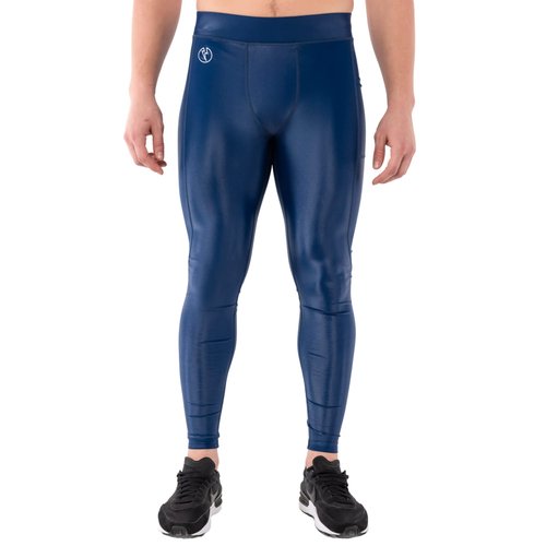 Kapow Meggings Shiny Performance Range - Shiny Compression Leggings for Men with Pockets, Athletic Base Layer (Omega, M)