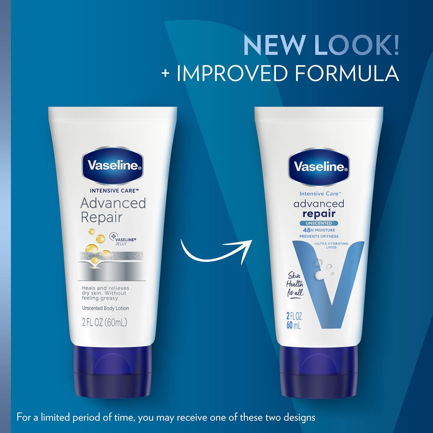 Vaseline Intensive Care Advanced Repair, Travel-Size - Fragrance-Free Body Lotion for Extremely Dry Skin, 2 Oz