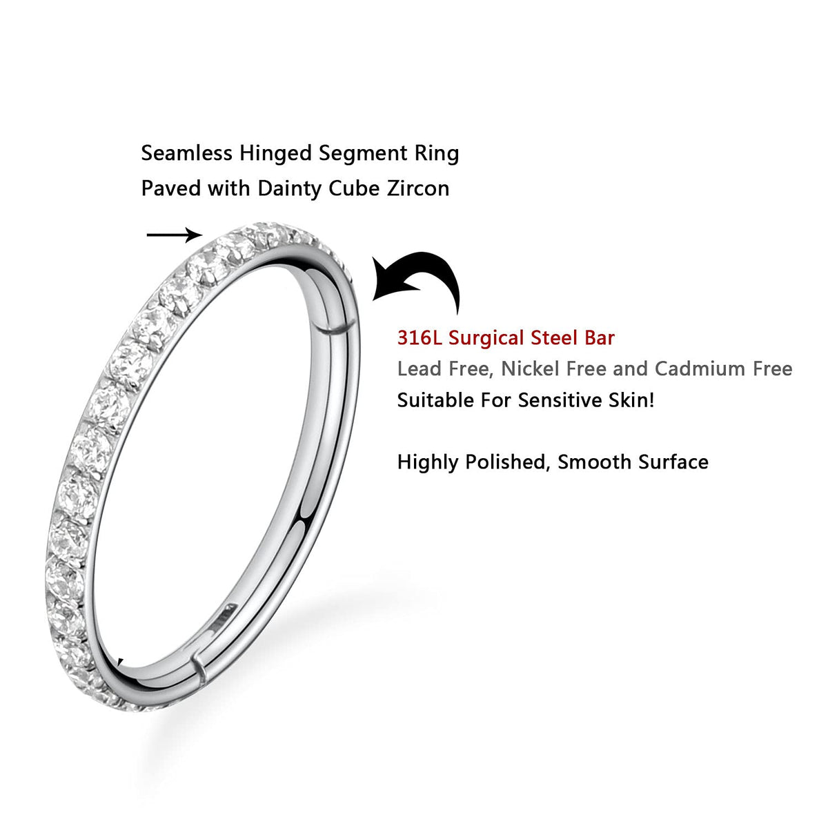 FUNLMO 14g Cartilage Earring Hoop Nose Rings Hoop Nose Ring Septum Ring Helix Daith Tragus Rook Earrings Lip Rings Nose Daith Co