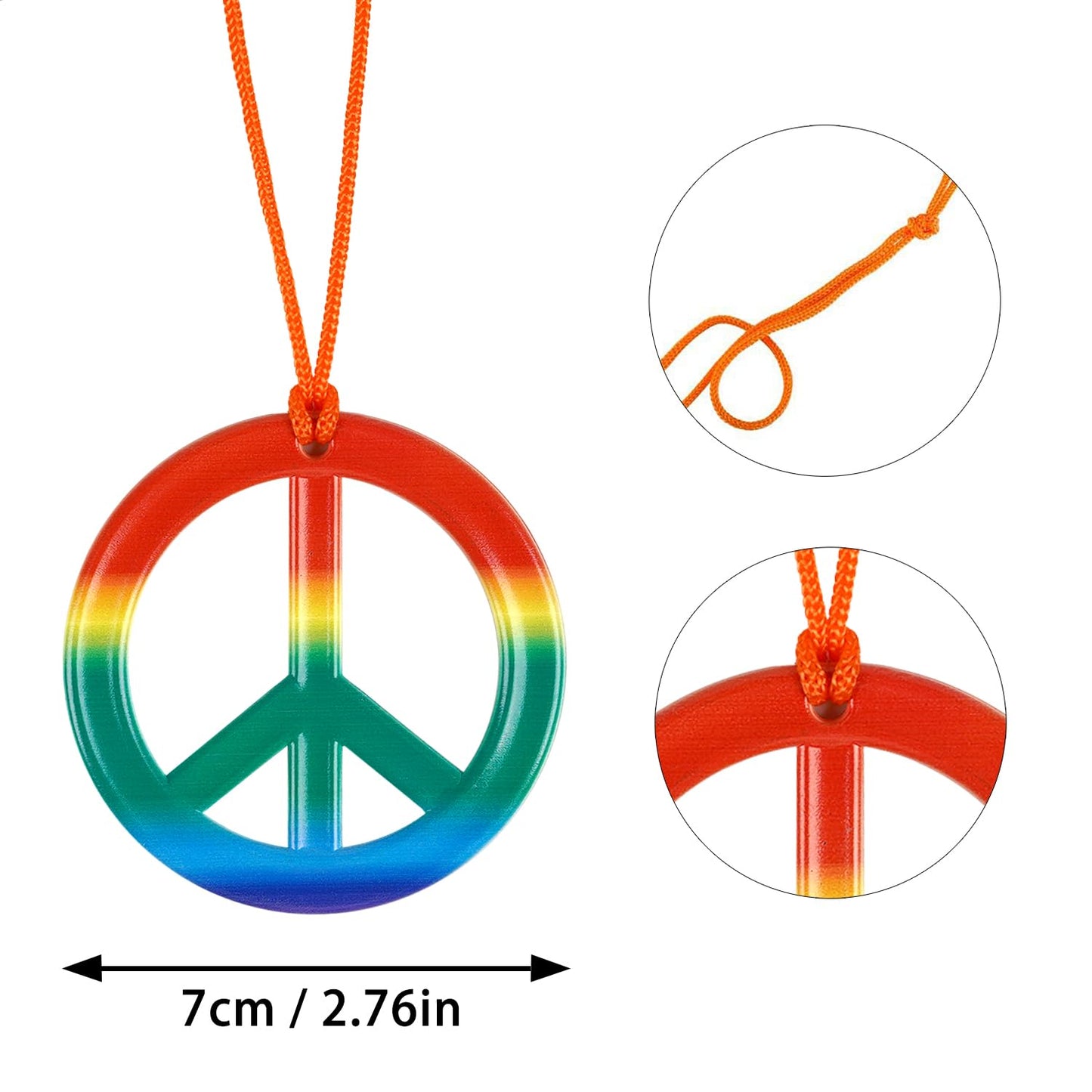 Bombline 4 Pieces Hippie Costume Set,Tie Dye Button Down Shirt Men,Tie Dye Sunglasses Headband,Peace Sign Necklace,70s 80s 90s Outfits for Men, Large