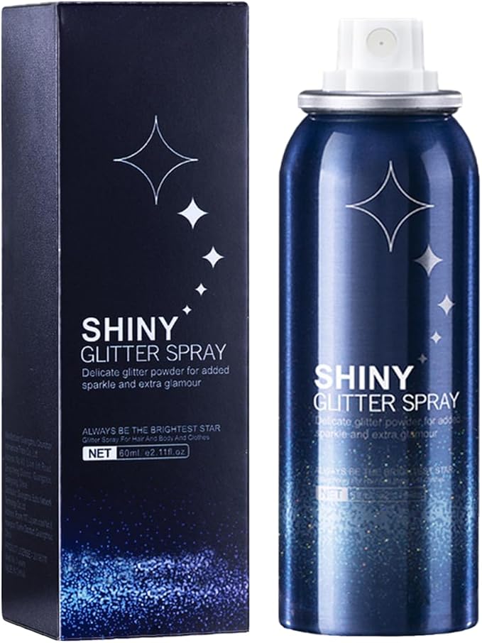 Body Glitter Spray, Perfect Long-Lasting Applies to Music Stage Rave Festival Party Outfit Accessories Hair and Body Shiny Glitter Makeup. (2.11 oz)
