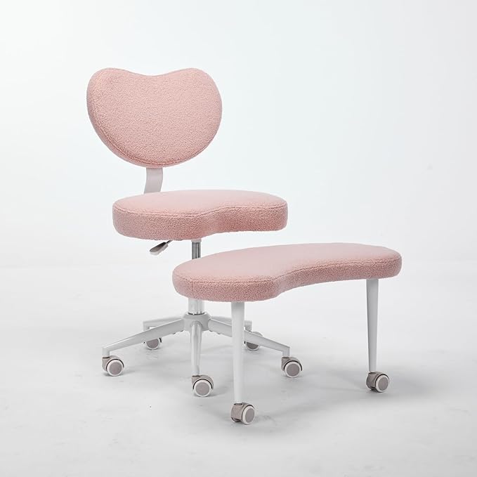 Meditation Chair Plus Teddy Pink Upgrade Version Home Office Solution Flexible Design for Fidgety Sitters Comfortable and Adjustable