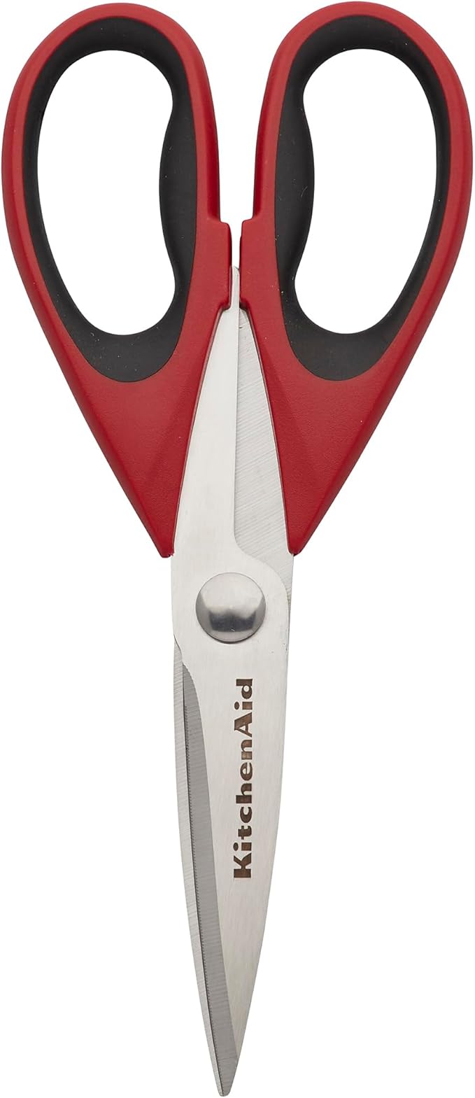 KitchenAid All Purpose Kitchen Shears with Protective Sheath Durable Stainless Steel Scissors, Dishwasher Safe, Soft Grip Comfort Handle, 8.72 Inch, Red
