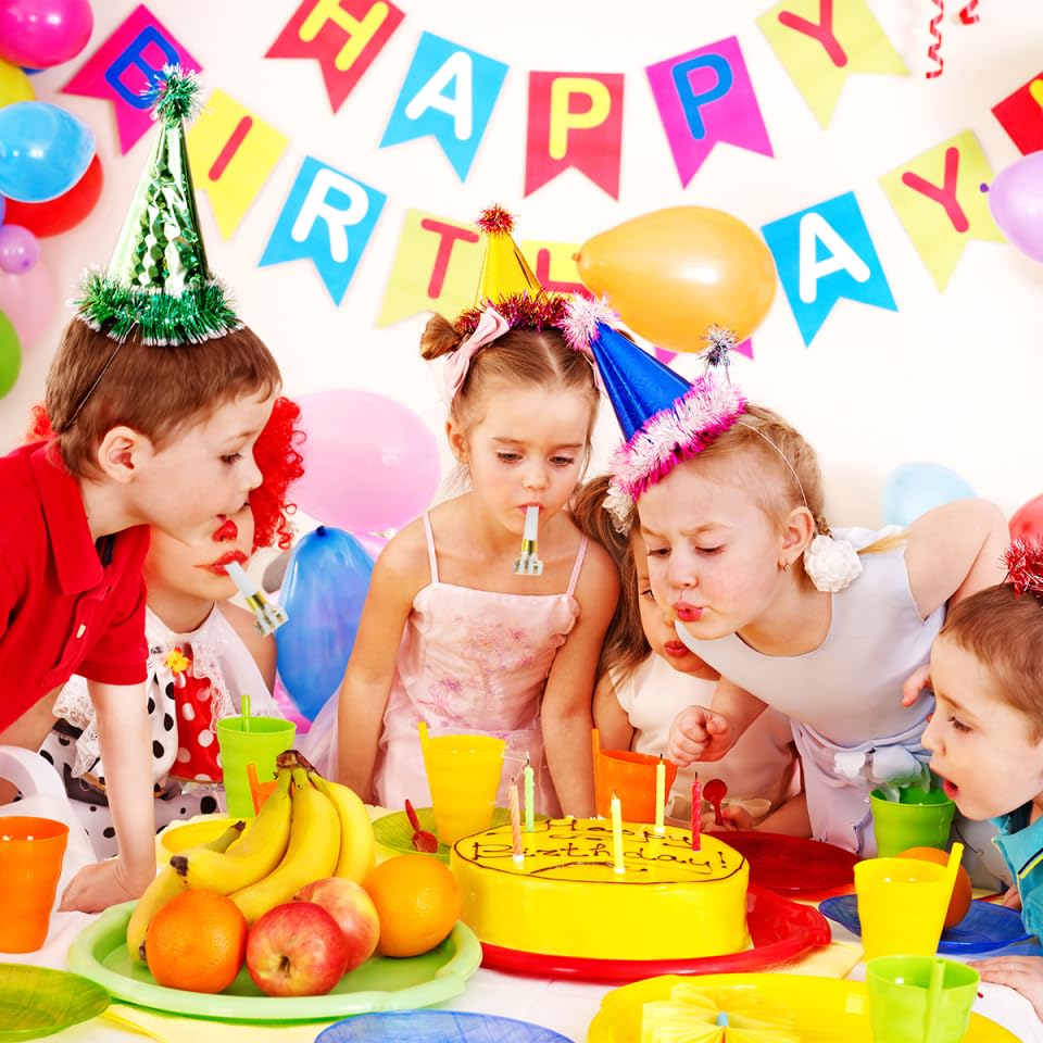 Angoily Party Blowers for Kids, 30pcs Party Blowers Noisemakers, Creative Whistles Gold Hot Stamping Noisemakers Portable ...