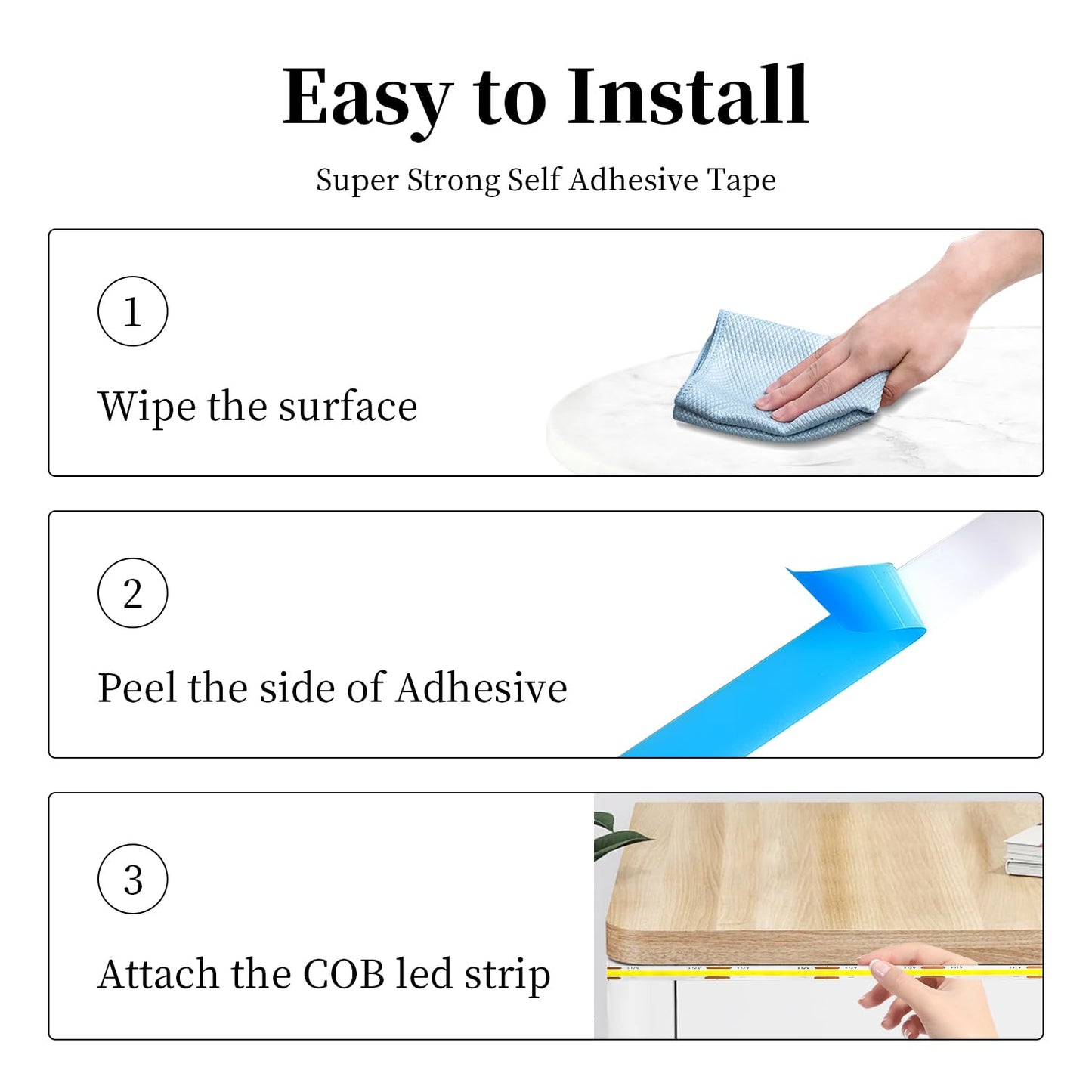 iNextStation 32.8ft/10M White COB LED Light Strip, DC24V CRI 93+ Strip Light, 6000K Color Temperature LED Lights, 8mm Width LED Tape Lights, Dimmable COB Strip Light for TV Backlight(with Plug)