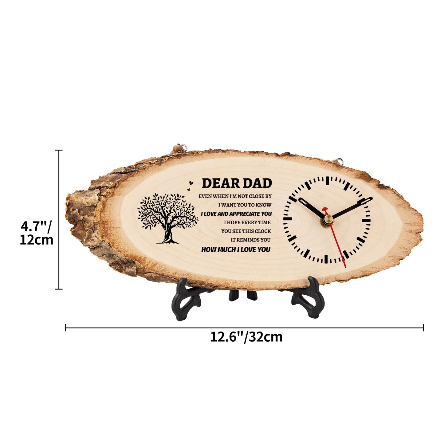 BeauGift Dad Gifts, Wooden Clock Gifts for Daddy from Daughter Son Kids, Dad Birthday Gift Idea for Papa Who Wants Nothing, Christmas from Child to My Dad