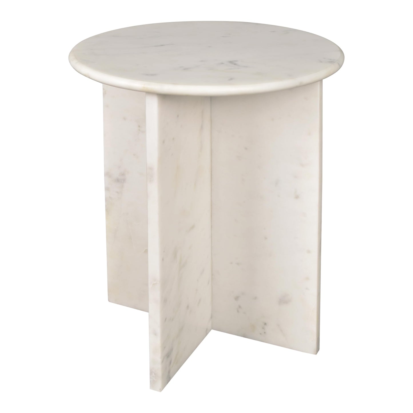 JONATHAN Y MTB1103A Javier 17.75" Contemporary Natural Marble Handmade X-Shaped End Table for Living Room, Bedroom, Bathroom, White