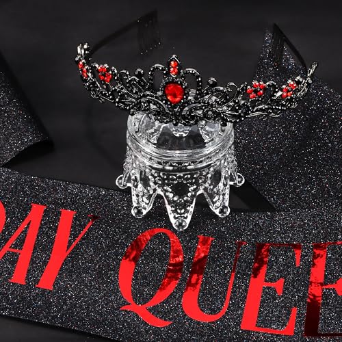 COCIDE Birthday Sash for Women Happy Birthday Crown Tiaras for Women Queen Princess Headband for Party Decoration Girl Bla...