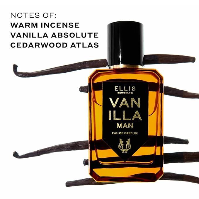 Ellis Brooklyn VANILLA MAN Eau de Parfum for Men 1.7oz / 50ml – Warm Spicy Fragrance with Vanilla Absolute, Bergamot, Clary Sage & Cedarwood – Warm, Rich, Modern Scent