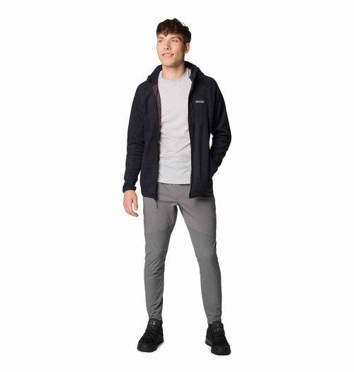 Columbia Men's Outdoor Tracks Hooded Full Zip II, Black, Medium