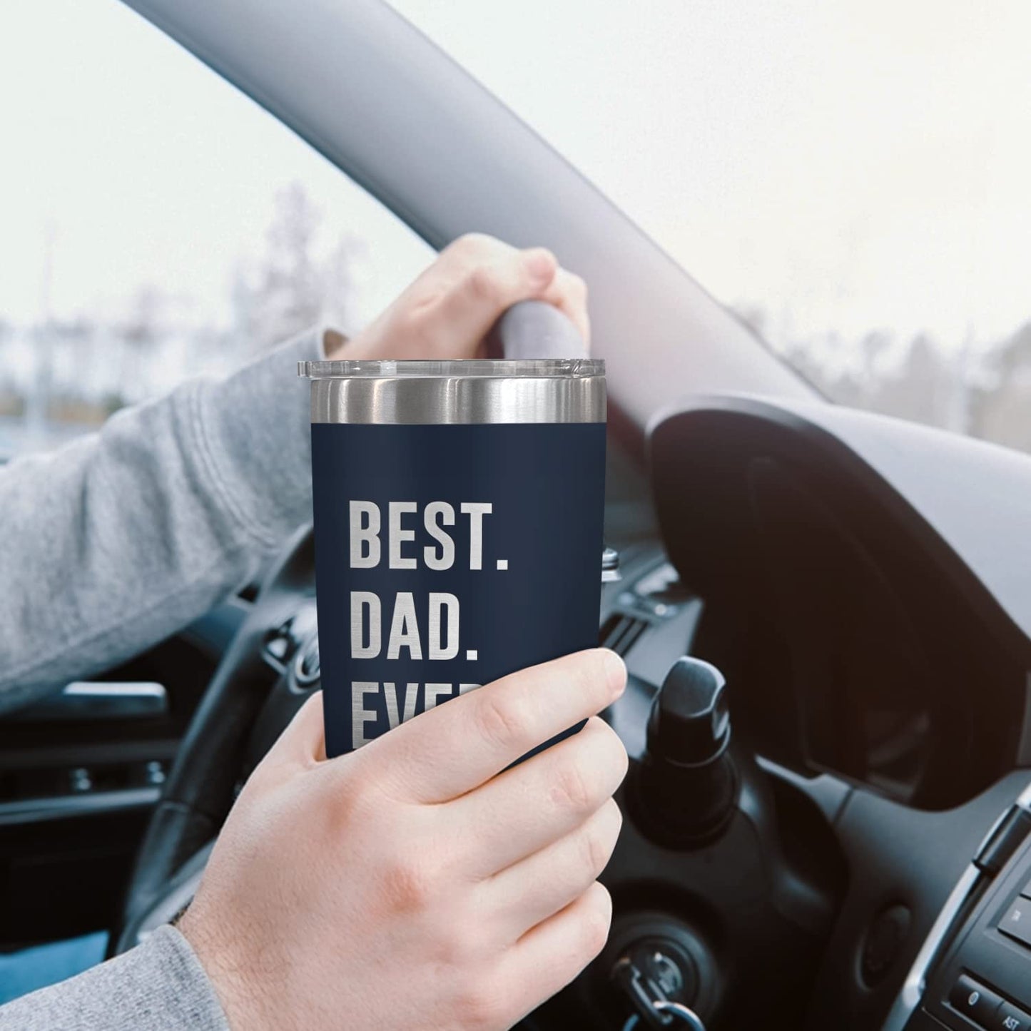 TEEZWONDER Gifts for Dad from Daughter Son - 20 oz Stainless Steel Insulated Coffee Tumbler with Lid - Birthday Gifts for Dad Who Wants Nothing, Mens Birthday Gift Ideas