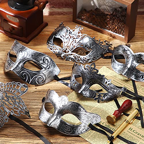Yunsailing 30 Pieces Masquerade Mask Antique Masks with Straps for Women Men Masquerade Ball Mardi Gras Carnival Party Fav...