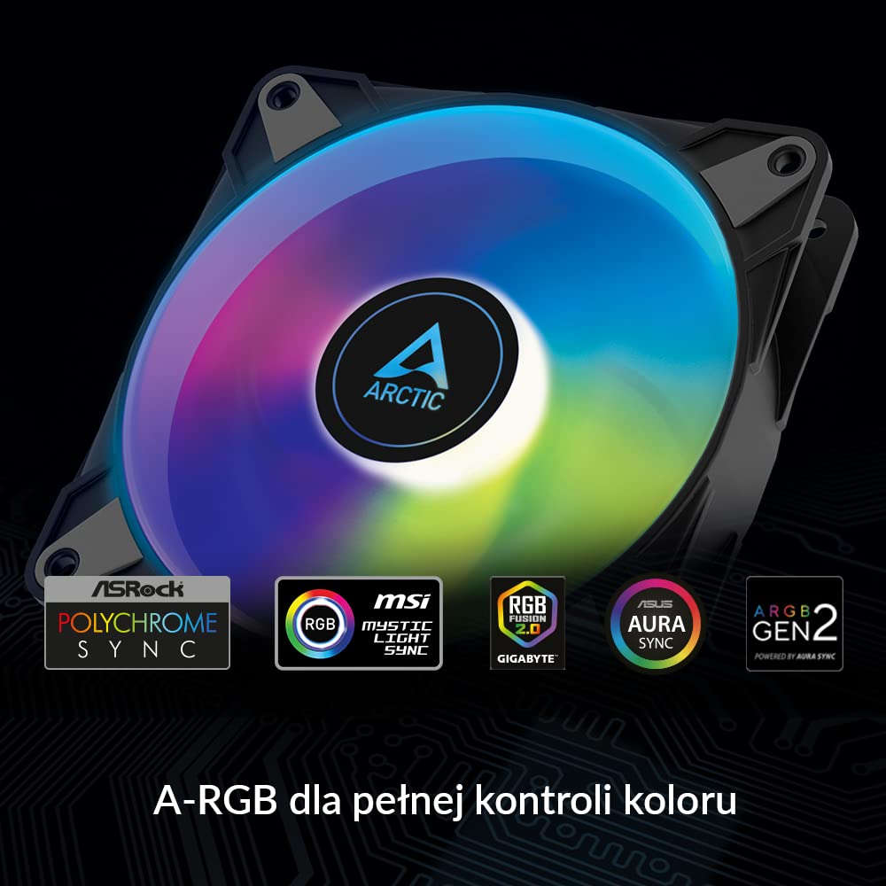 Arctic P14 Pwm Pst A-Rgb - Pc Fan, 140Mm Pwm Case Fan, Optimised For Static Pressure, Semi-Passive: 200-1900 Rpm (0 Rpm
