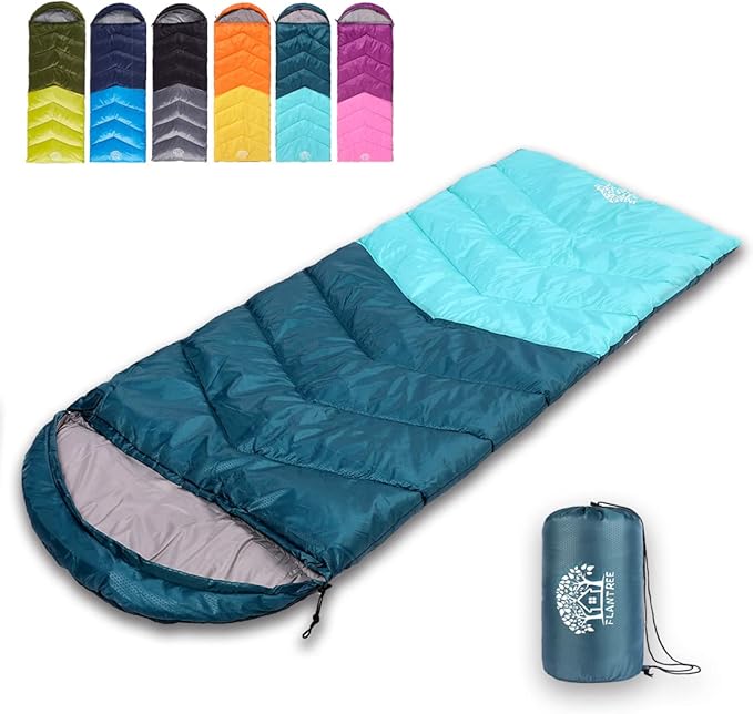 Flantree Sleeping Bag 4 Seasons Adults & Kids for Camping Hiking Trips Warm Cool Weather,Lightweight and Waterproof with C...