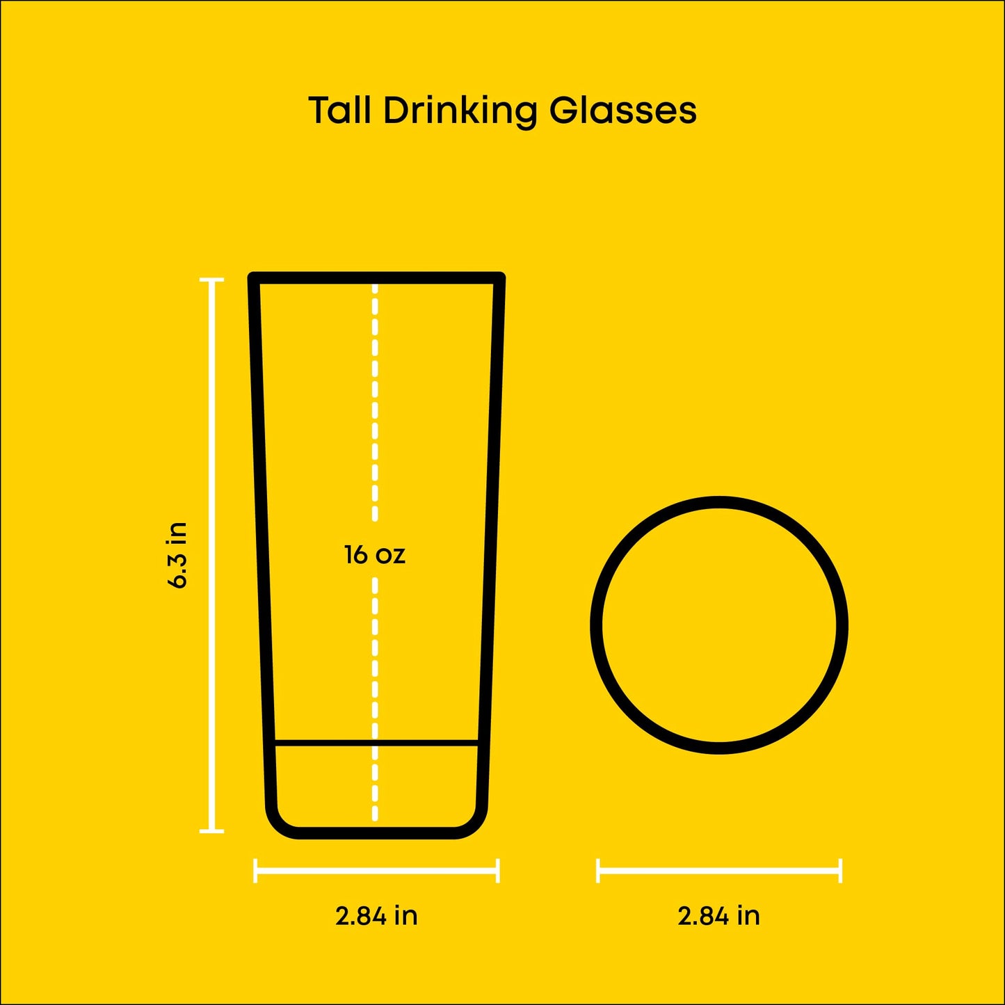 JoyJolt Star Wars Dark Side Drinking Glasses Set of 4, 15oz Highball Glasses, Tall Glass Cups ft Darth Vader Stormtrooper Darth Maul Kylo Ren and General Grievous, Star Wars Merch