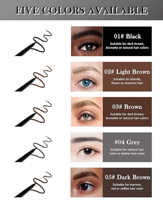 FÓLKI COSMETIC-Eyebrow Retractable Definer Pencil, Micro Brow Pencil, Precise Eyebrow Pencil,Long Lasting Eye Brow Pencil for Soft Textured Natural Daily Look Eyebrow Makeup (01#Soft Black)