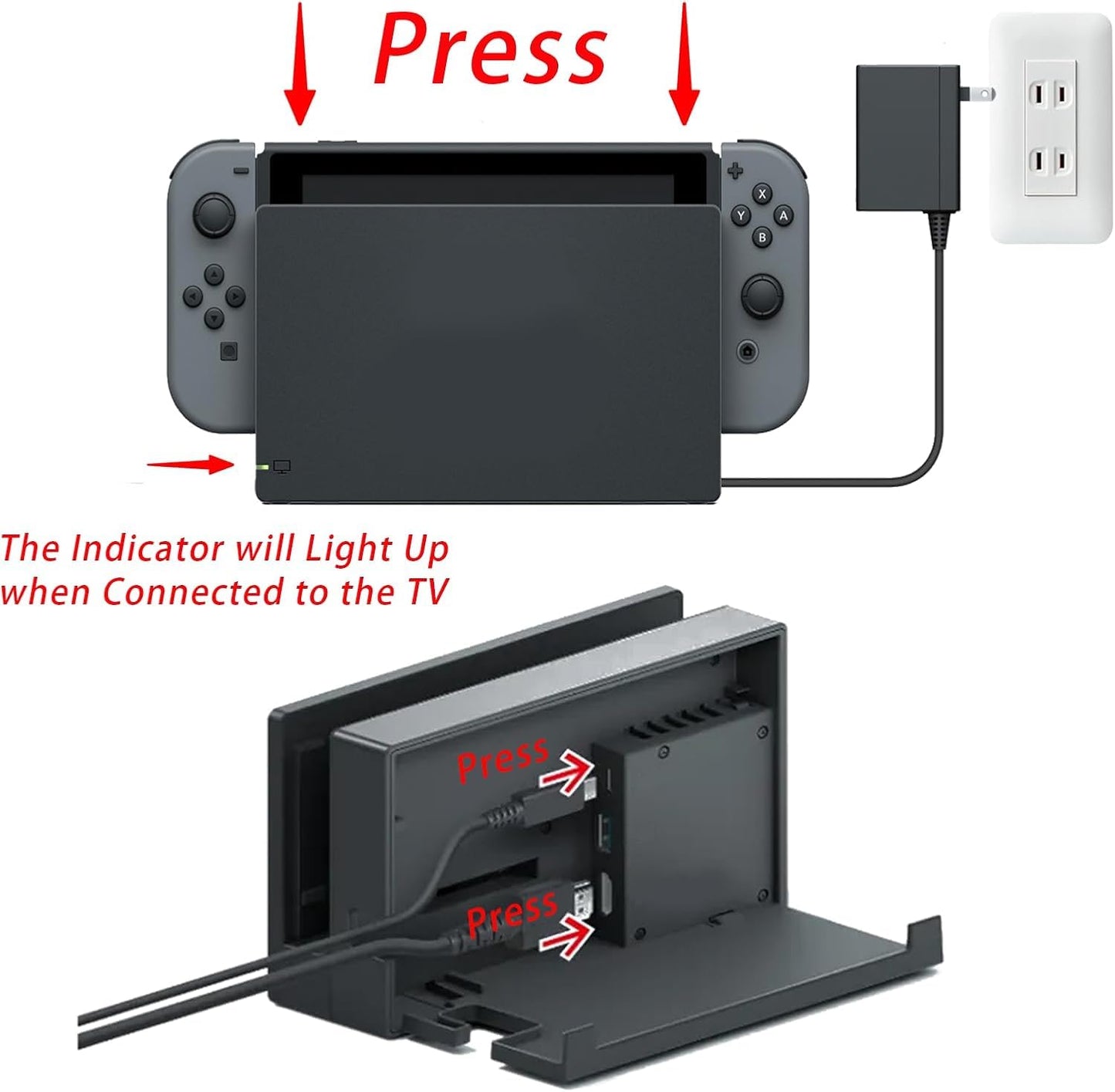 Aubertaro TV Dock Station Set for Nintendo Switch - 1080P HDMI, USB 3.0, Black