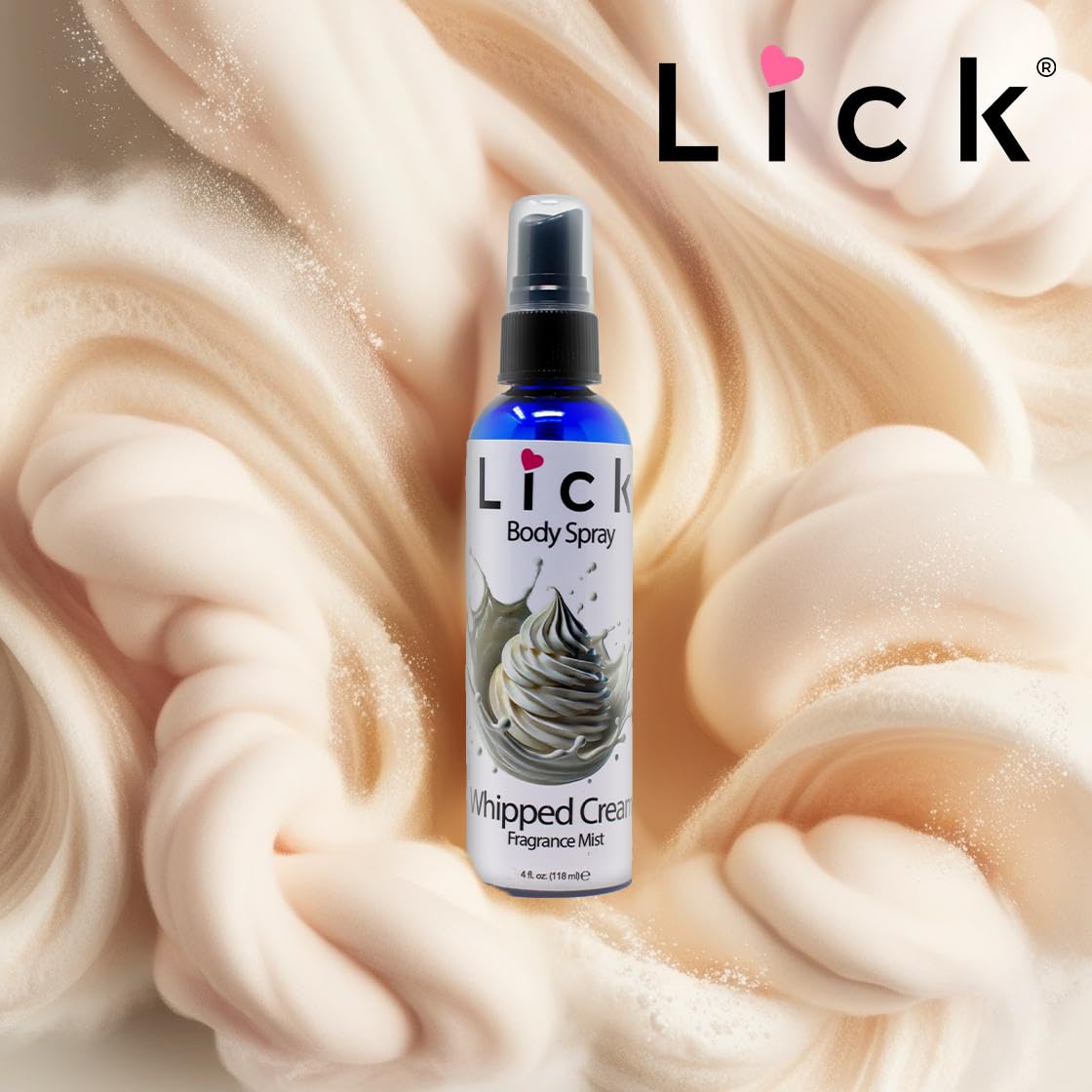 LICK Whipped Cream Scented Body Spray - Sweet and Airy Fragrance Mist - 4 fl oz