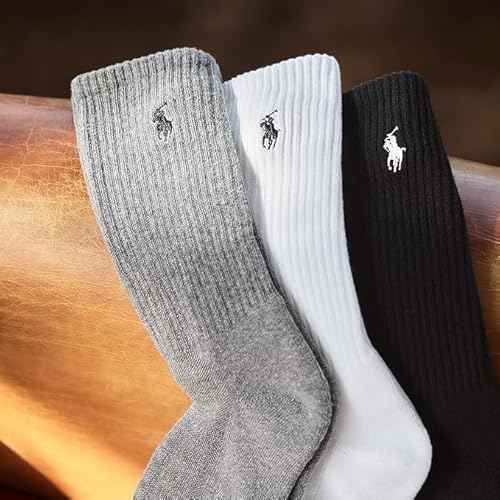 POLO RALPH LAUREN Men's Tech Athletic Ankle Cushioned Arch Support Socks (3-Pack)