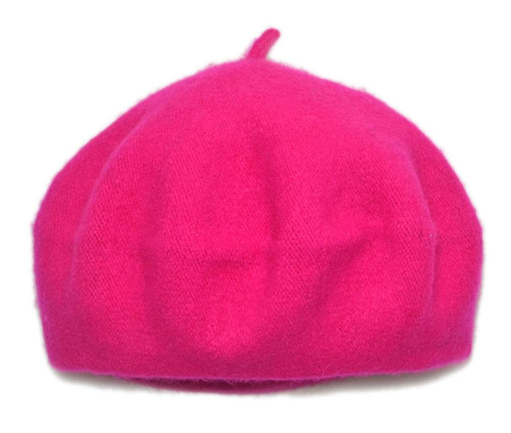 AWAYTR Kids Beret Hats for Girls - Artist French Beret for Toddler Little Girl (Rose red)