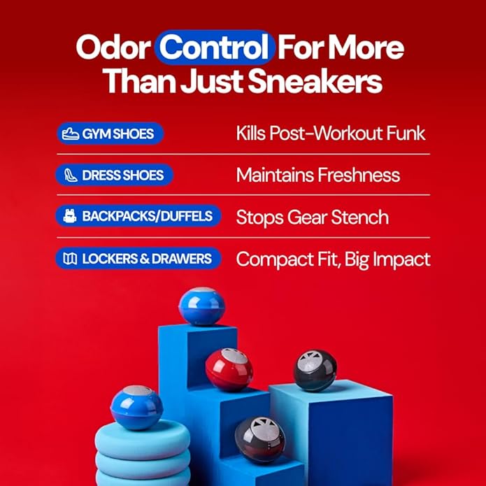 Shoe Deodorizer – Eliminate Smelly Shoes Fast – Strong Sneaker Odor Fighter – Long-Lasting Shoe Freshener Inserts for Gym Bags, Lockers, Closets & Sports Gear