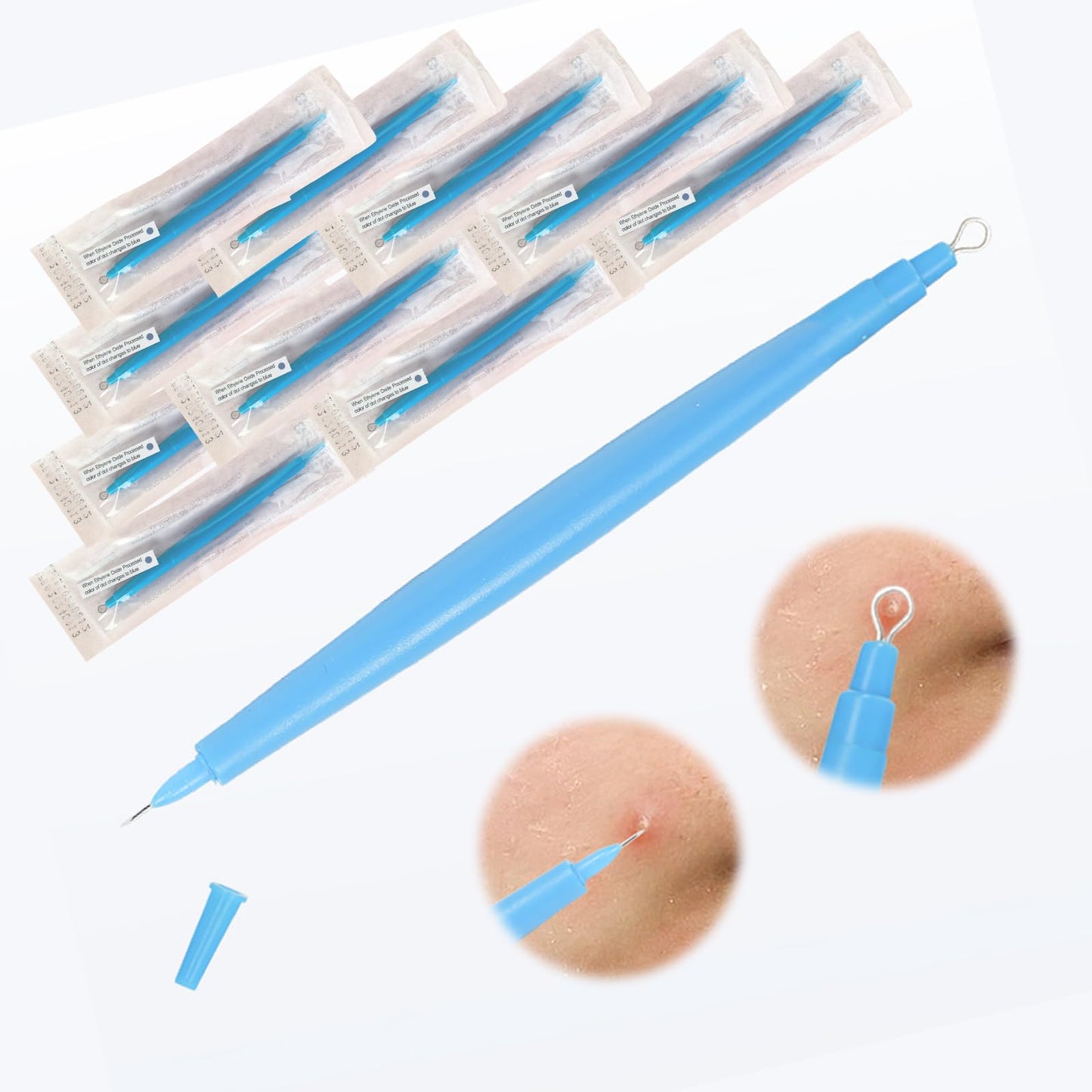 10 Pack of Disposable Sterile Acne Remover Tools Safe Pimple Popper Tool Aseptic Blackhead Remover Tools Sanitary Comedone Extra