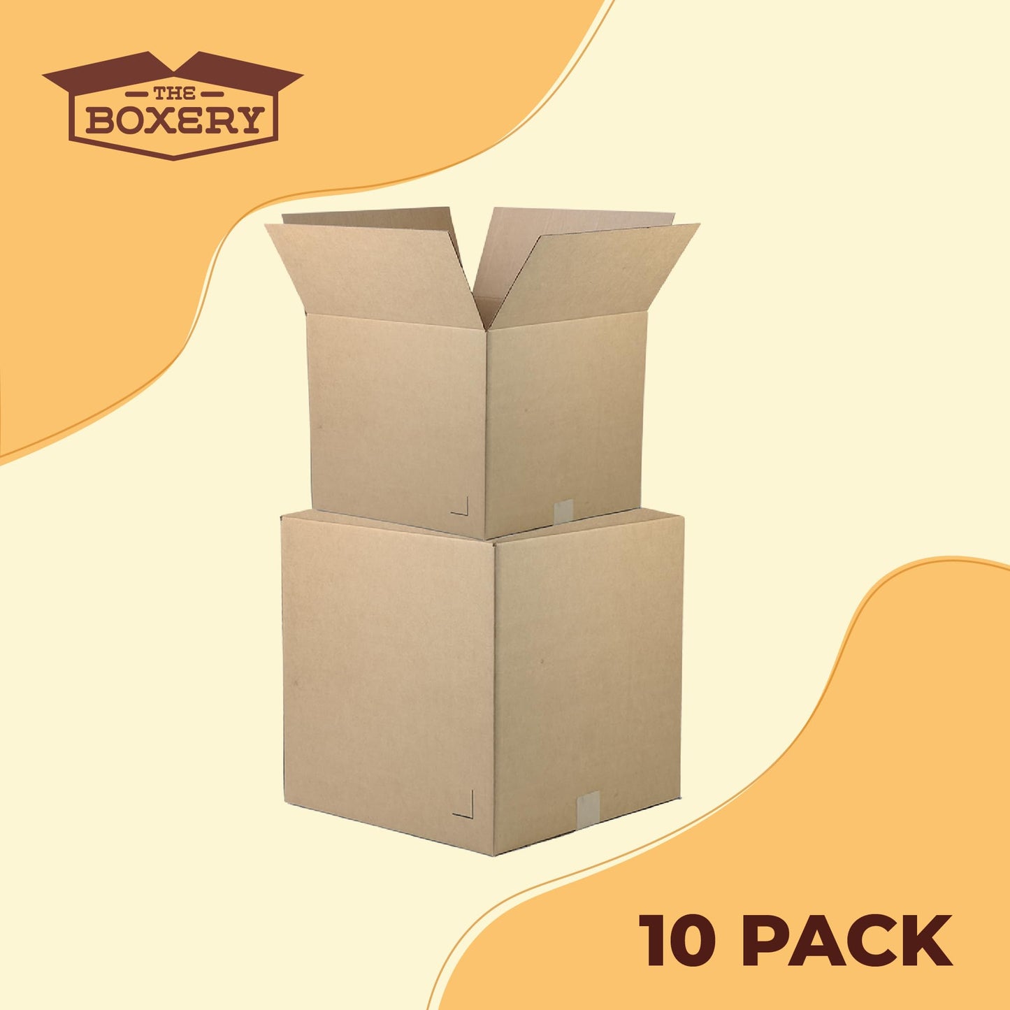 The Boxery Moving Boxes 10-Pack Small | 15x10x10 inch Brown/Kraft Corrugated Cardboard Packing, Moving & Storage for Business/Home – Durable - Eco-Friendly, Recyclable - Made in the USA
