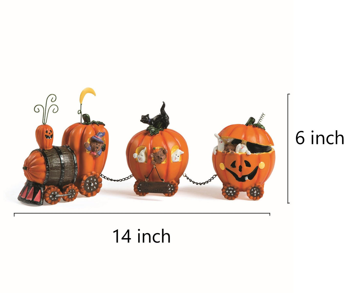 Pumpkin Express Train for Halloween Decorations - Fall Home Decor Table Top Figurines