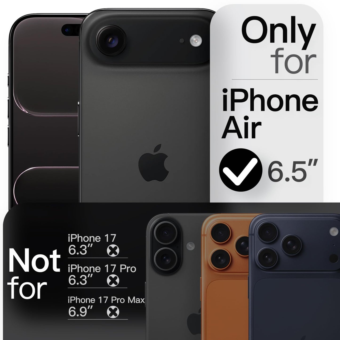 Jetech Magnetic Slim Case For Iphone 17 Air, Compatible With Magsafe, Ultra-Thin Lightweight Minimalist Phone Cover And Full Cam