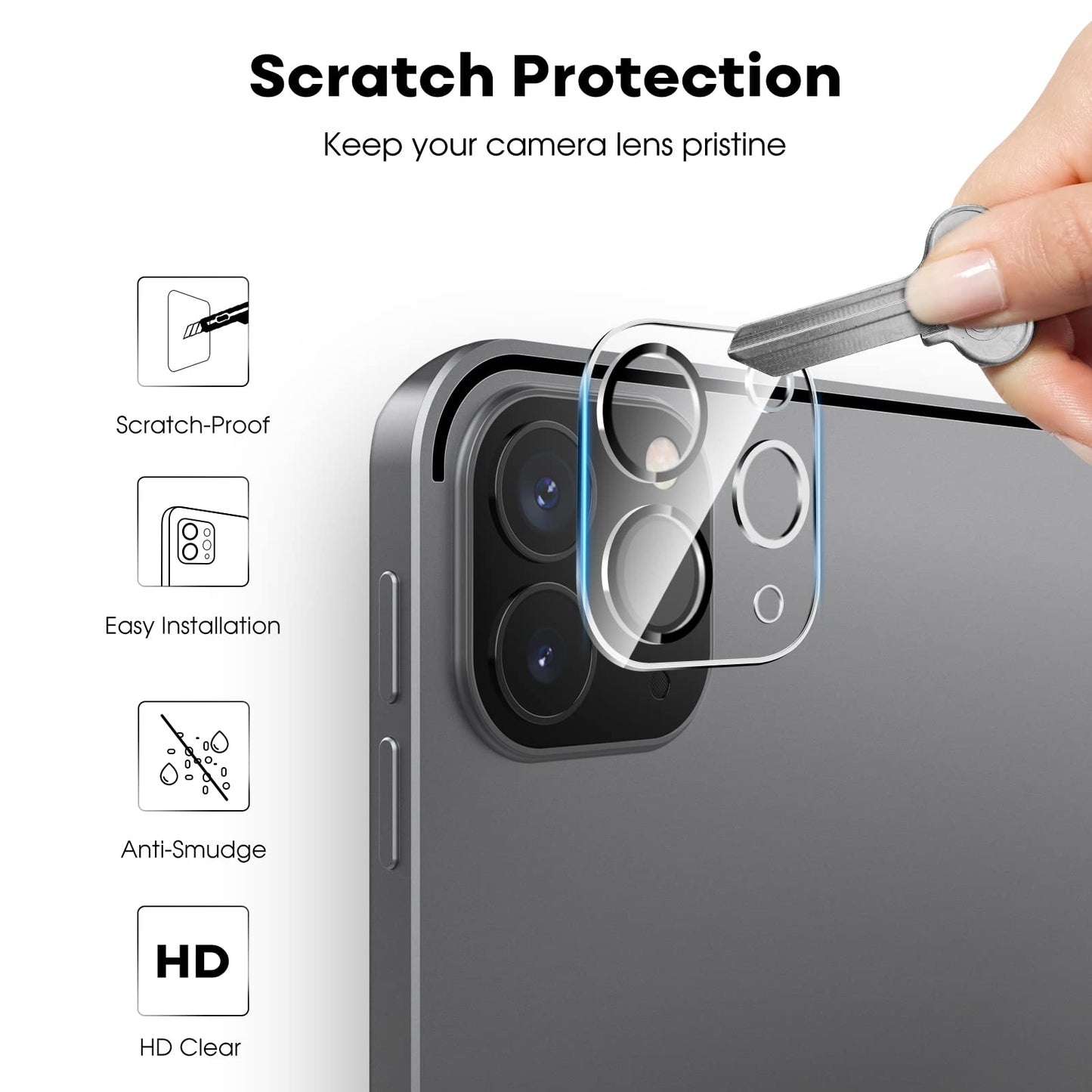 Jetech Screen Protector For Ipad Pro 12.9-Inch, 2022/2021/2020 (6Th/5Th/4Th Generation) With Camera Lens Protector, Tempered Gla