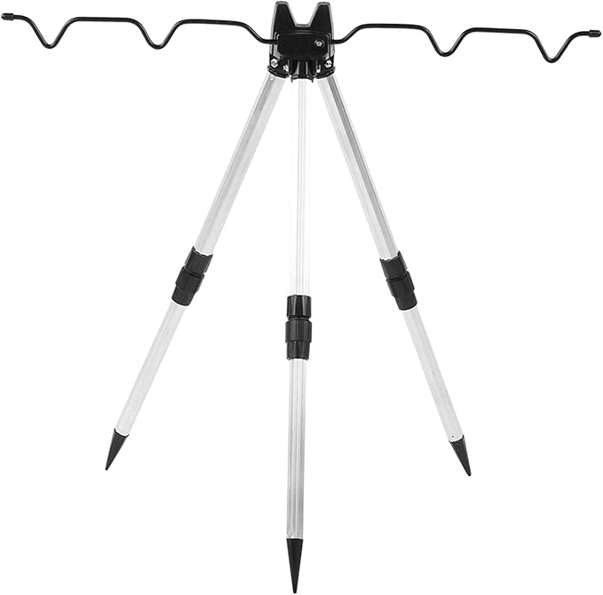 Aluminum Alloy Mini Fishing Rod Tripod, Ultralight Portable Design, Aluminum Fishing Rod Bracket, Easily Foldable and Dura...