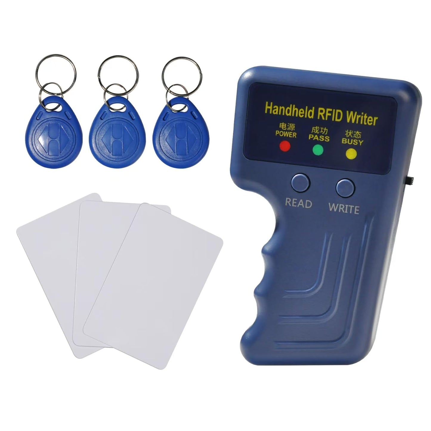 125KHz Card Reader Writer for ID HID and AWID Handheld RFID Copier with5 T5577 Key fobs