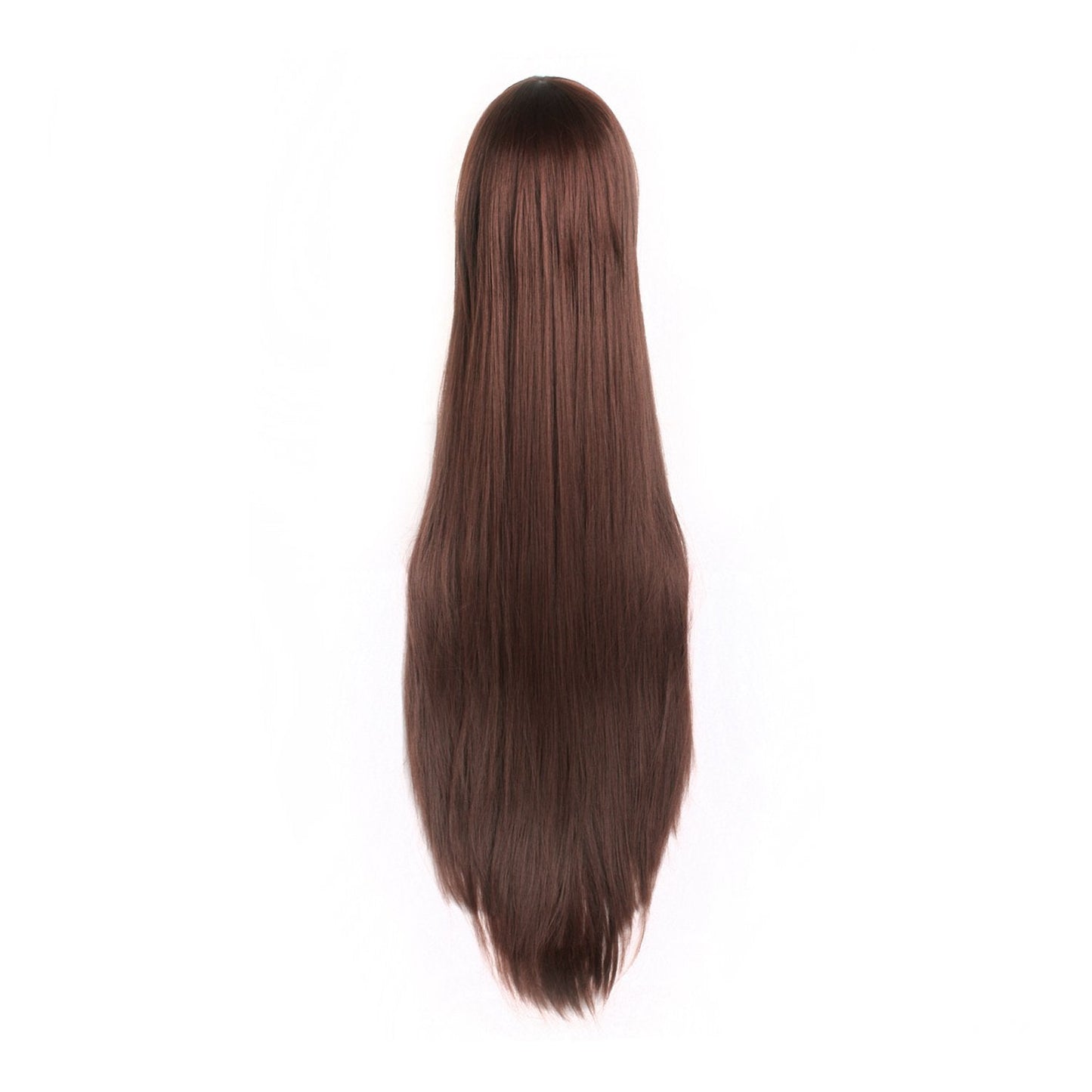 MapofBeauty 40 100cm Anime Costume Long Straight Cosplay Wig Party Wig (Dark Brown)