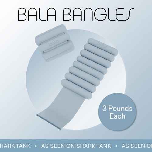 Bala Bangles Wrist & Ankle Weights for Women & Men (Sea) - 3 lb Adjustable Silicone Weighted Bracelet Set for Gym, Yoga, Pilates, Cardio & Strength Training - Wearable Arm & Leg Workout Weights