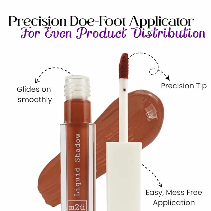M2U NYC (Dusty Rose Liquid Eyeshadow – Quick Drying Liquid Eye Shadow with One Swipe Pigment Coverage – Long Lasting, Buildable & Blendable Crease Proof Formula – Matte Finish