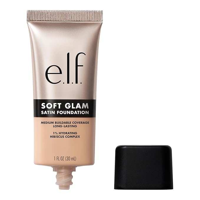e.l.f. Soft Glam Foundation, Medium Coverage, Long-Lasting & Buildable Foundation For A Smooth, Satin Finish, Vegan & Crue...
