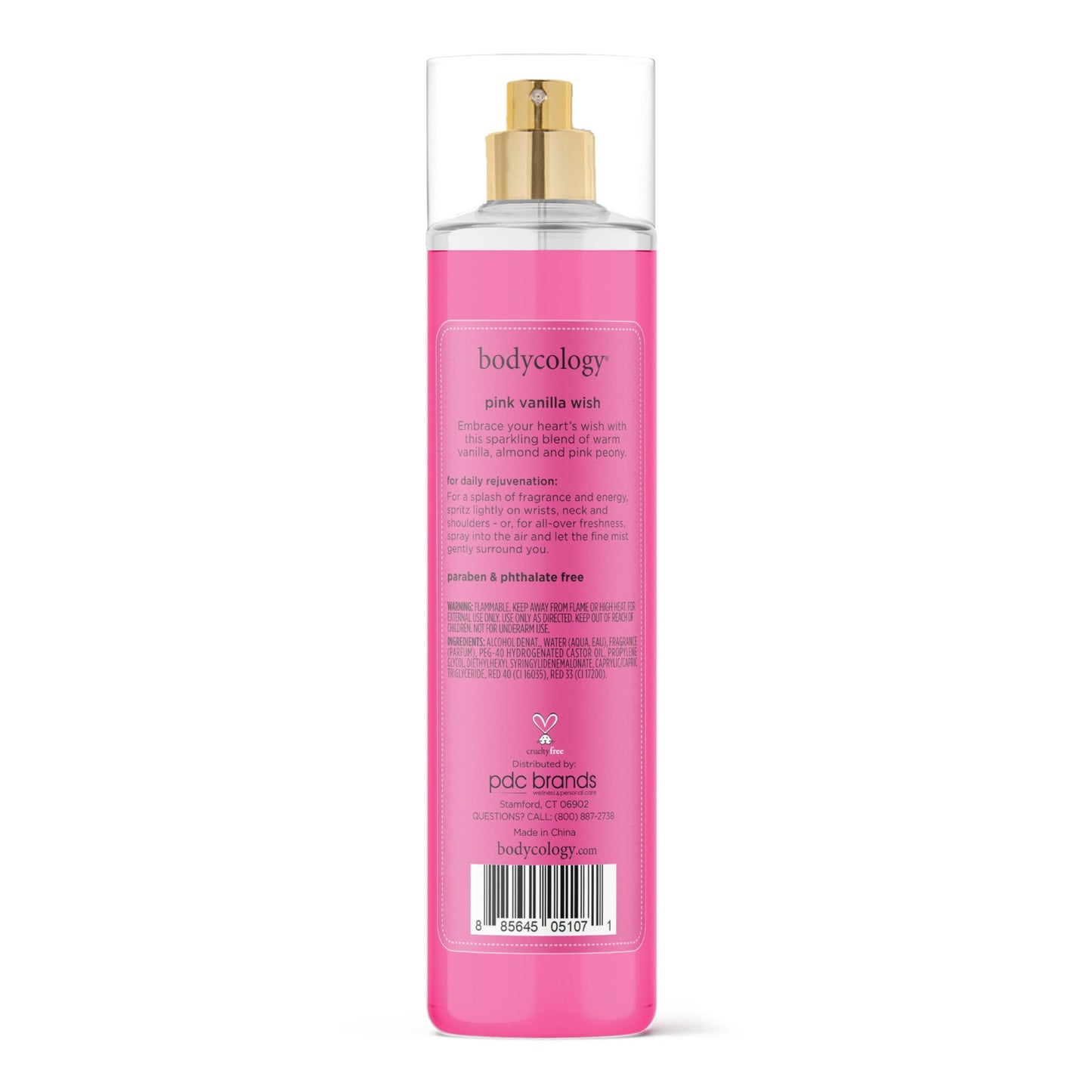Bodycology Long-Lasting Fragrance Body Mist, Pink Vanilla Wish, 8 fl oz (Pack of 2)