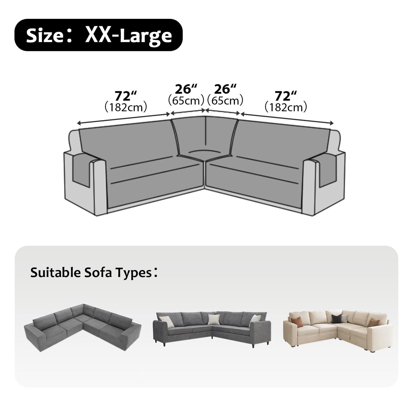 ROFASVCO Waterproof Sectional Couch Covers L Shape Sectional Sofa Covers for Pets Washable Non-Slip 6PCS U Shaped Sofa Slipcovers Dog Couch Cover Corner Furniture Protector (XX-Large, Dark Coffee)