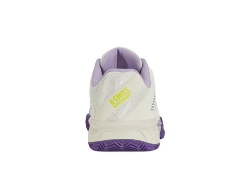 K-Swiss Women's Express Light 3 Padel Shoe, Snow White/Purple Heart/Evening Primrose, 10 M