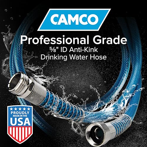 Camco TastePURE 35-Foot Premium Camper/RV Drinking Water Hose - Features a Heavy-Duty No-Kink Design with Strain Relief En...